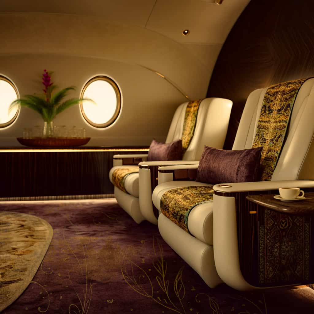 Lie Alonso Dynasty - BBJ - Private Jet Design - Transcendental Interior Design - Bespoke Luxury - Exoticism - New Golden Era - Ancient Future