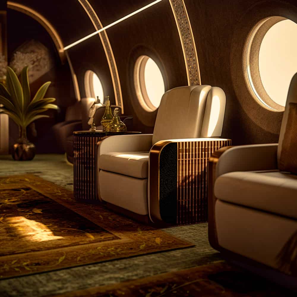 Private jet design of the New Golden Era by Lie Alonso Dynasty