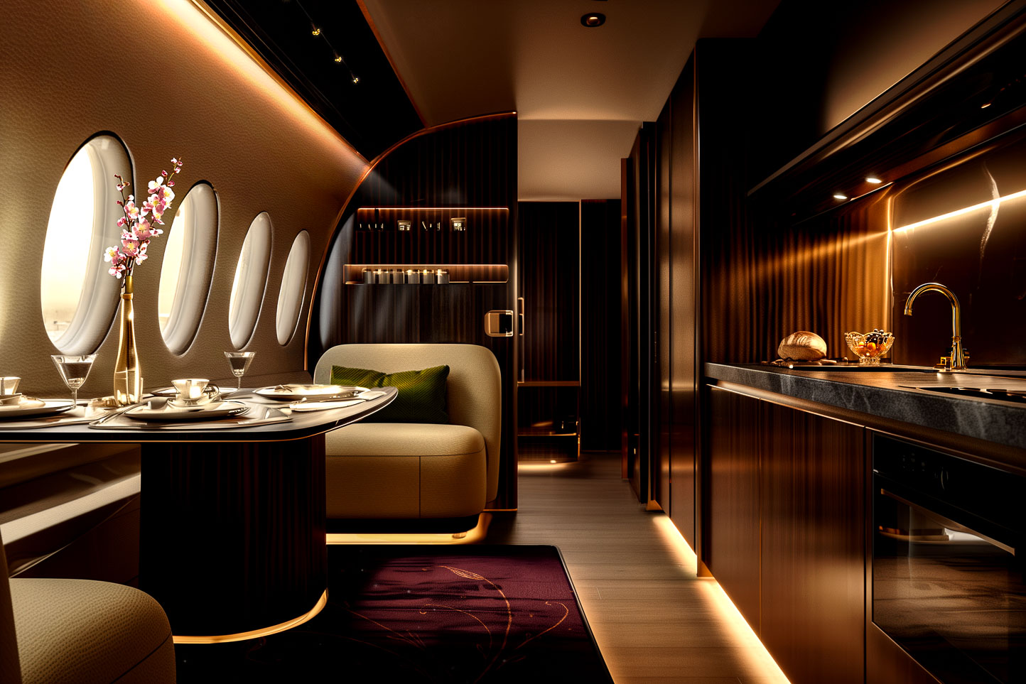 Lie Alonso Dynasty - Private Jet Luxury Design - Bespoke Galley_Breakfast Club