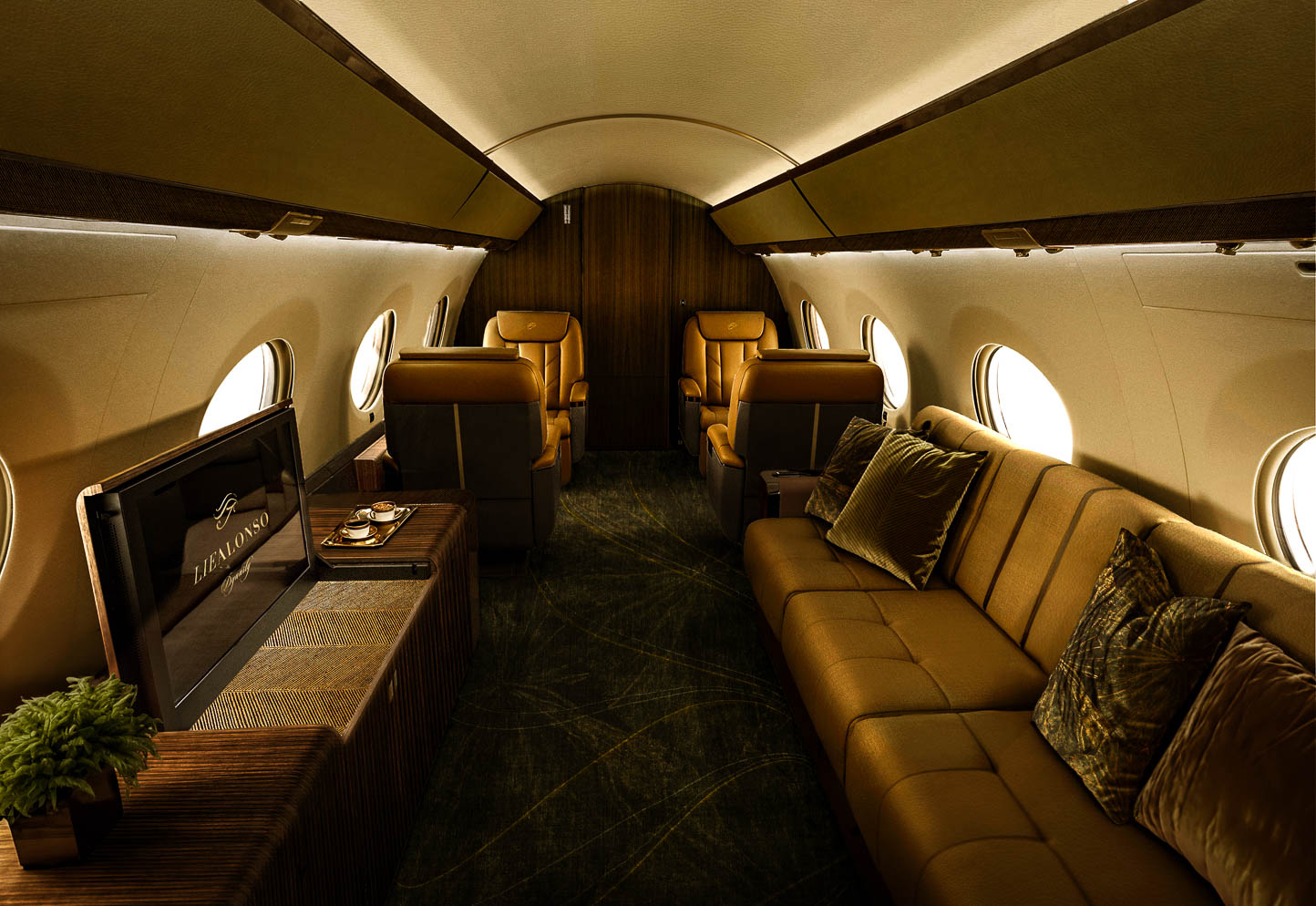 Lie Alonso Dynasty - Gulfstream G650ER - Private Jet Interior Design